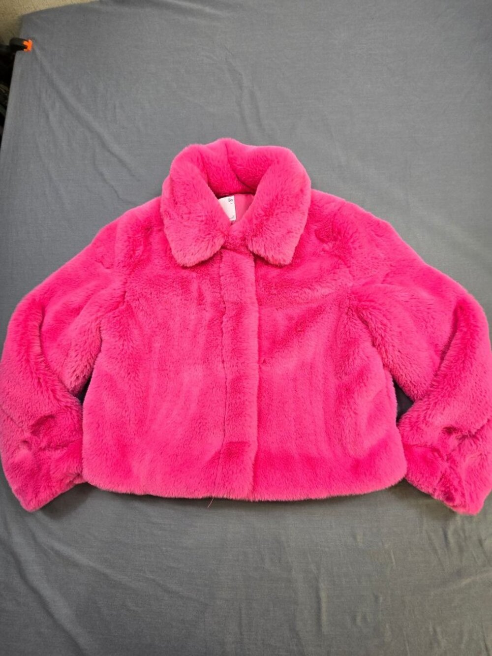 Medium Faux Fur Jacket Bright Pink Soft Winter Coat